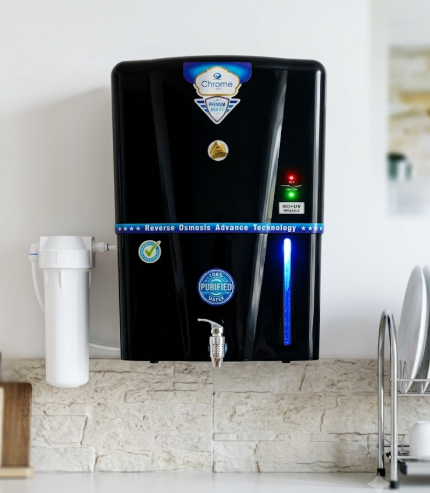Chrome Gloss Black RO + UV Water Purifier